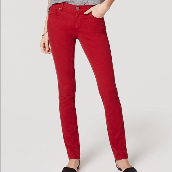 LOFT Pants - Loft Modern Skinny Red 0 Petite Jeans Outlet